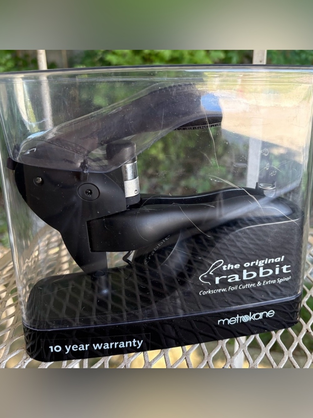 METROKANE THE ORIGINAL RABBIT CORKSCREW FOIL CUTTER & EXTRA SPRIAL BLACK